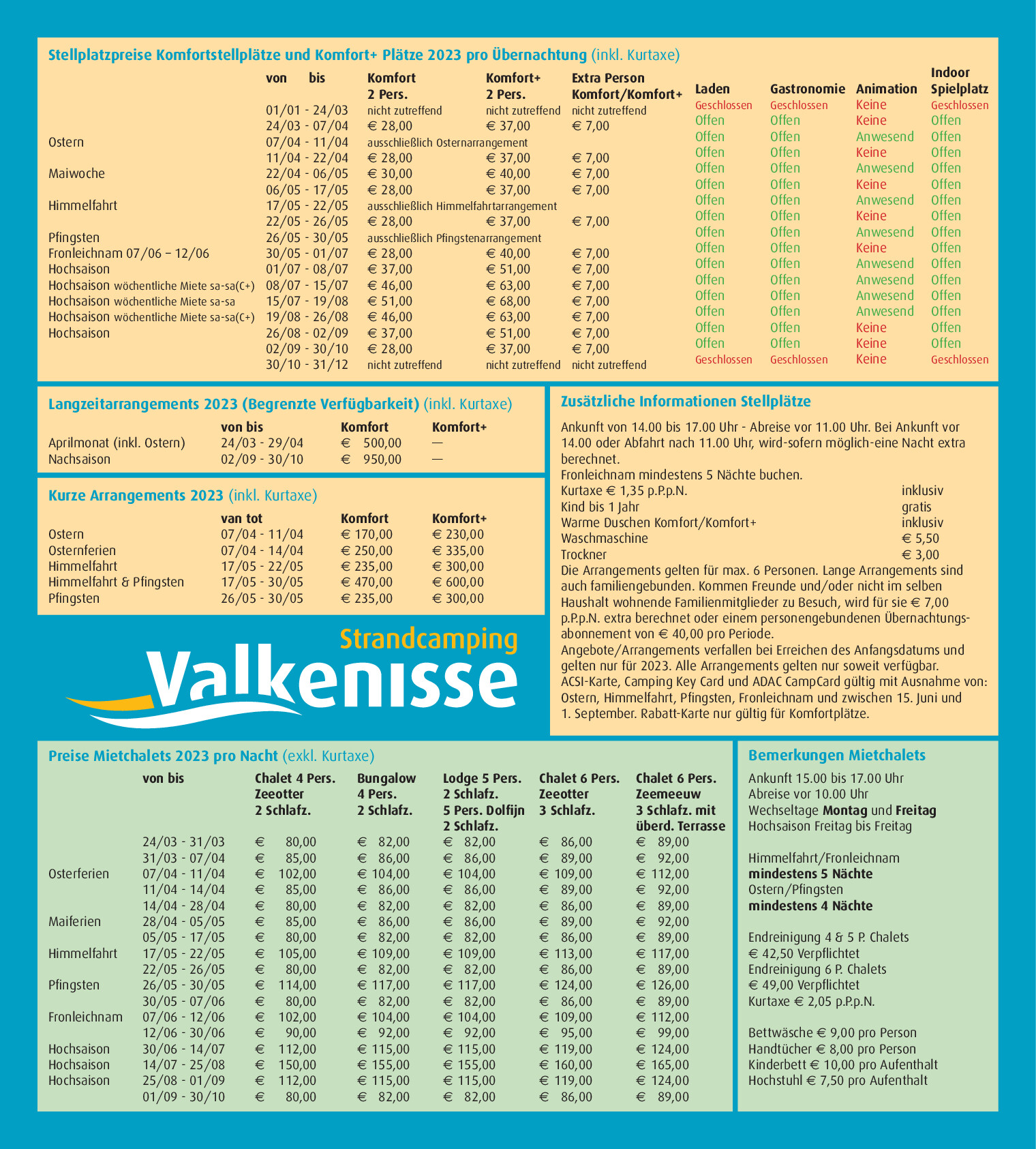 Valkenisse prijslijst los DE 2023